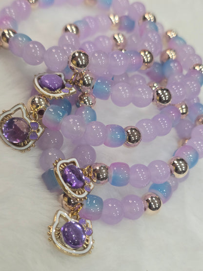 Glass beads HK head purple