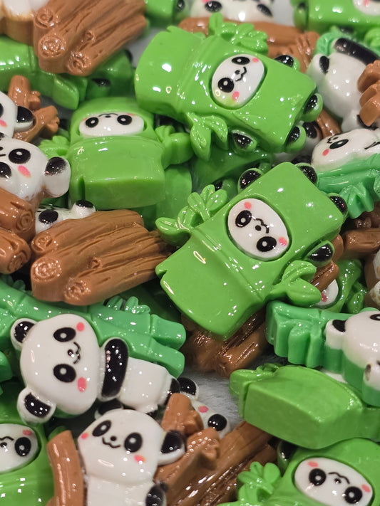 Bamboo Panda flat back charms