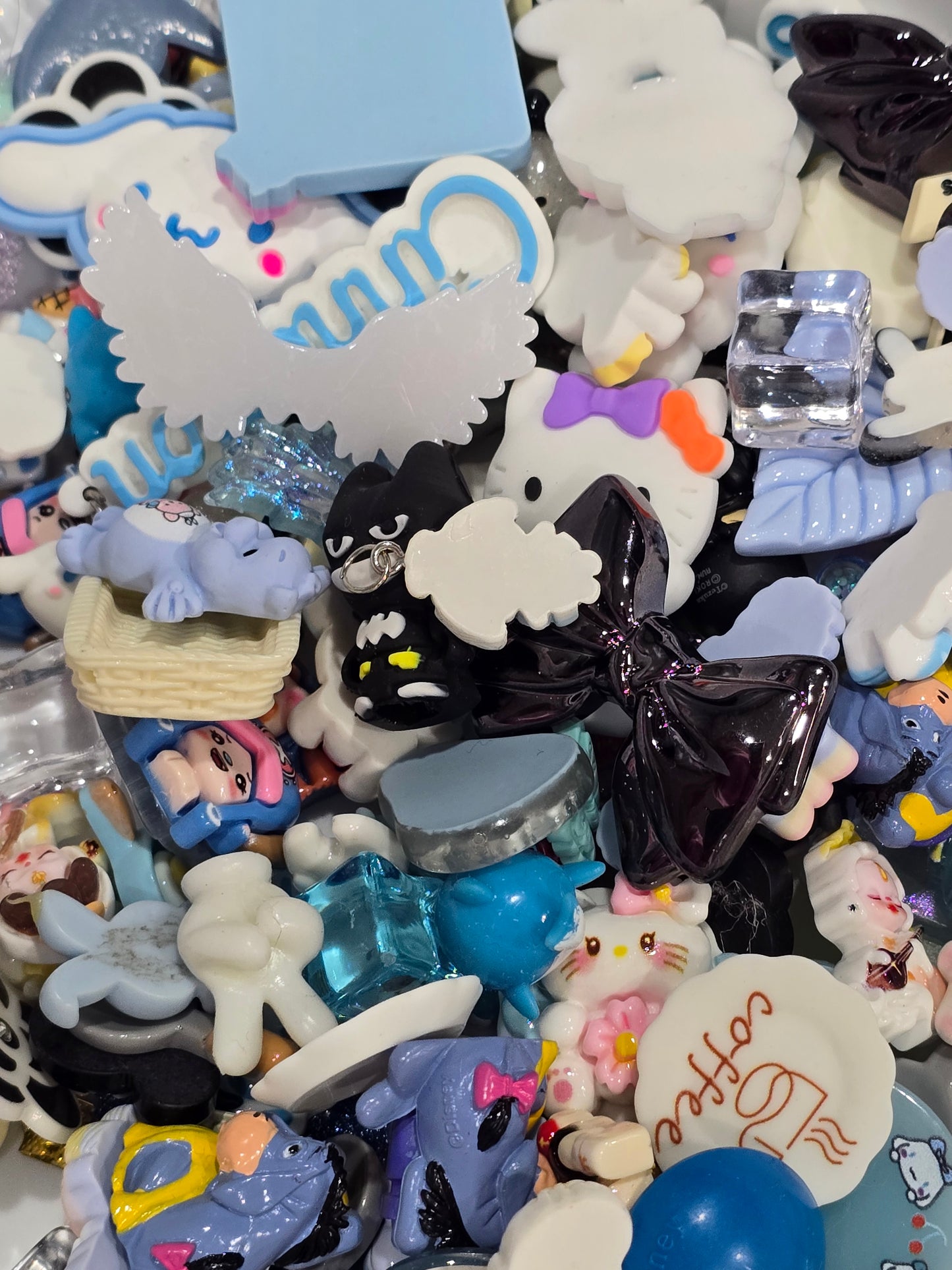 Blue/white/black  Mix Charms flat back
