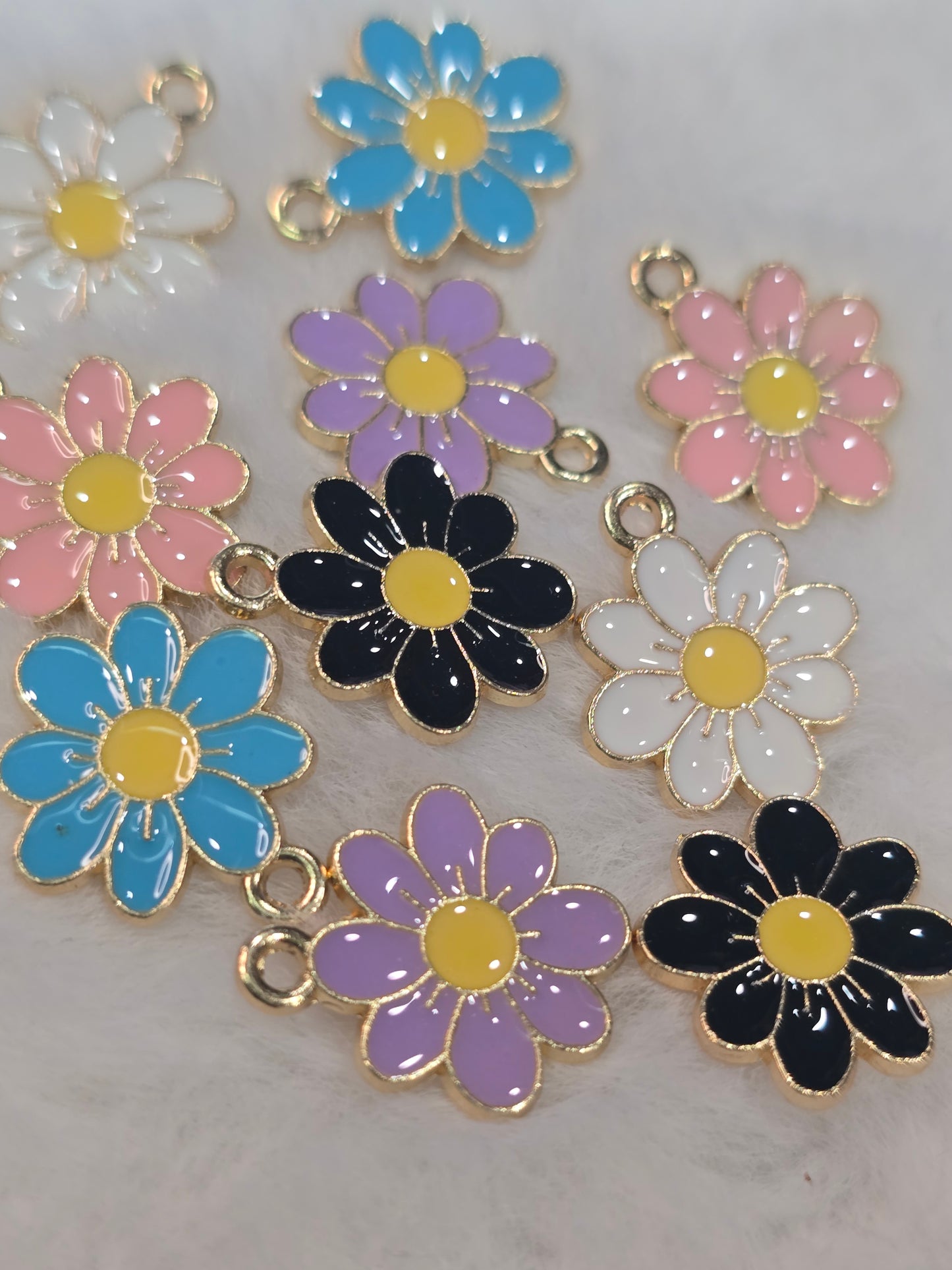 Floral  -Metal Charm Pendant