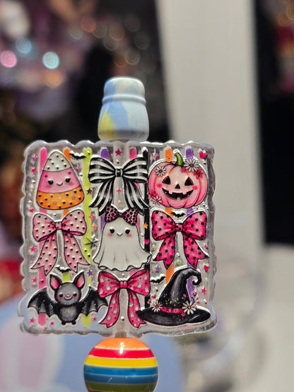 Acrylic Focal beads- ghost and bows