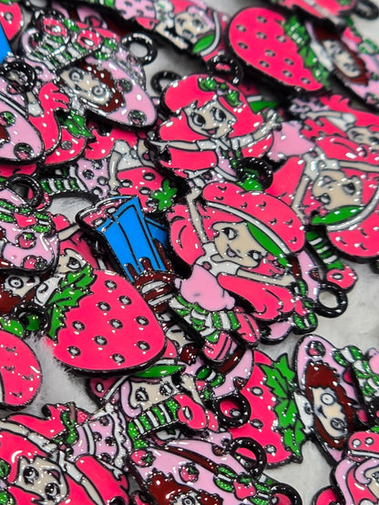 Strawberry Shortcake- Metal Charm Pendant