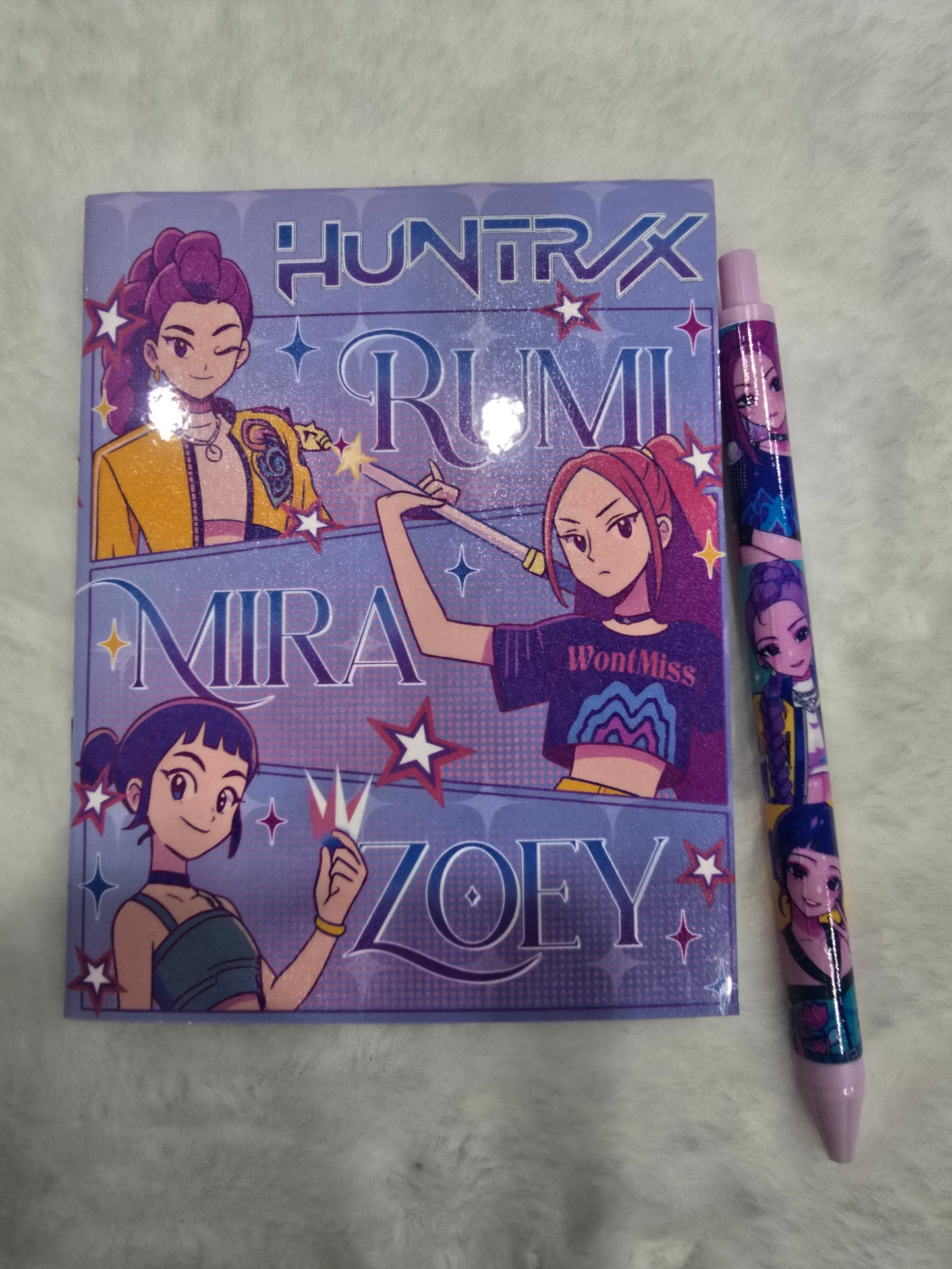 Handmade Kpop Huntrix Notebook and pen
