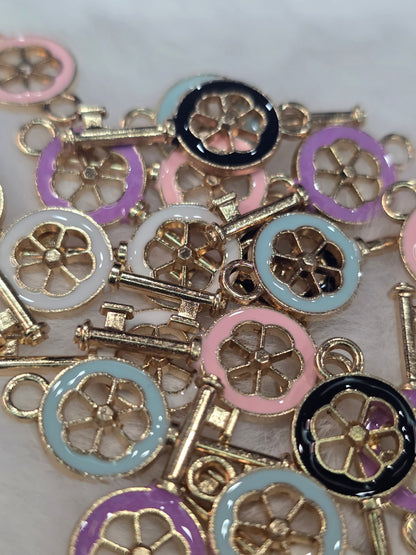 Key lock -Metal Charm Pendant