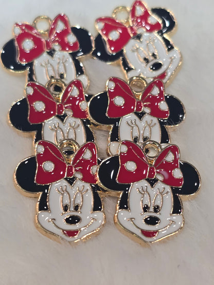 Mouse red-Metal Charm Pendant
