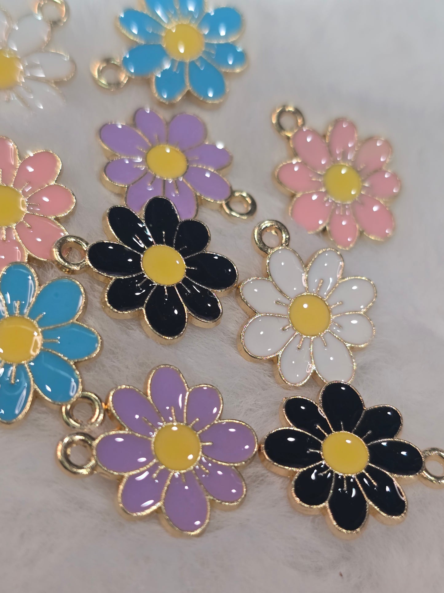 Floral  -Metal Charm Pendant