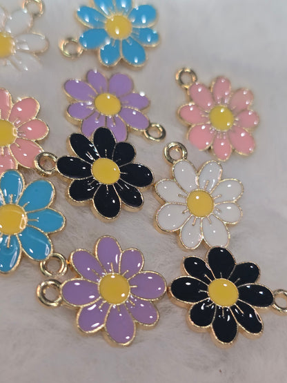 Floral  -Metal Charm Pendant
