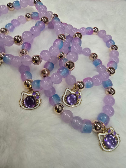 Glass beads HK head purple