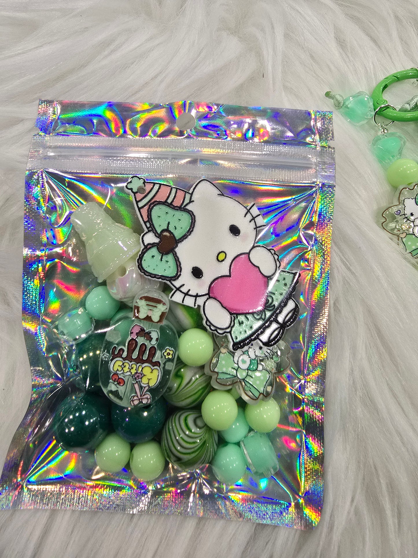 DIY Phone & Bag Keychain Kit - HK pink heart