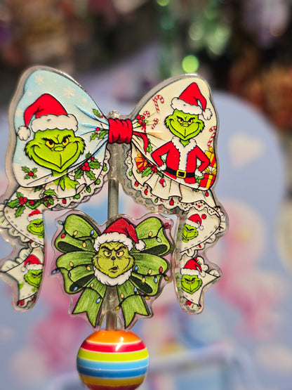 Acrylic bow set Focal- Grinch