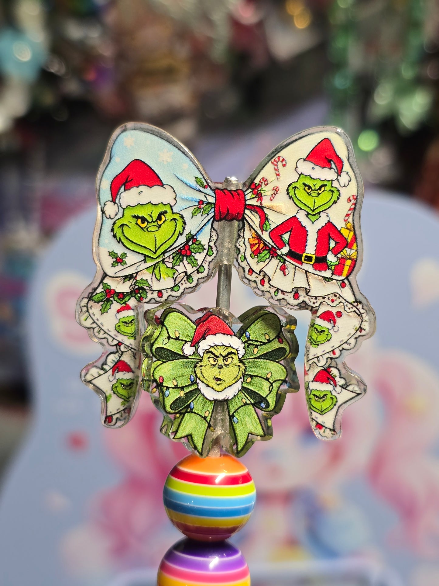 Acrylic bow set Focal- Grinch
