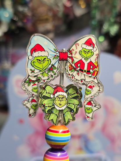 Acrylic bow set Focal- Grinch
