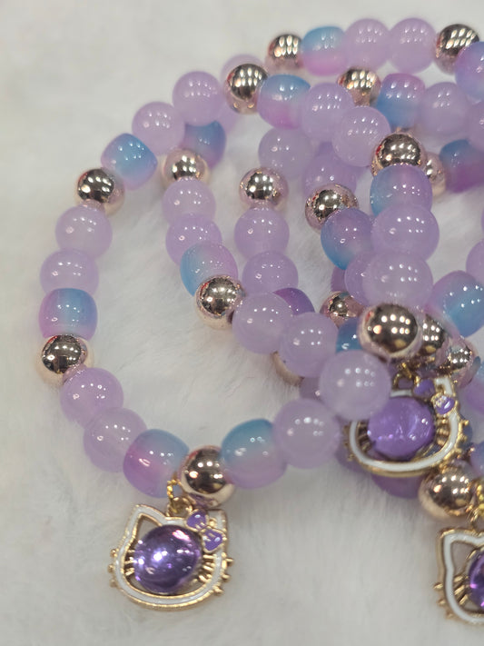Glass beads HK head purple