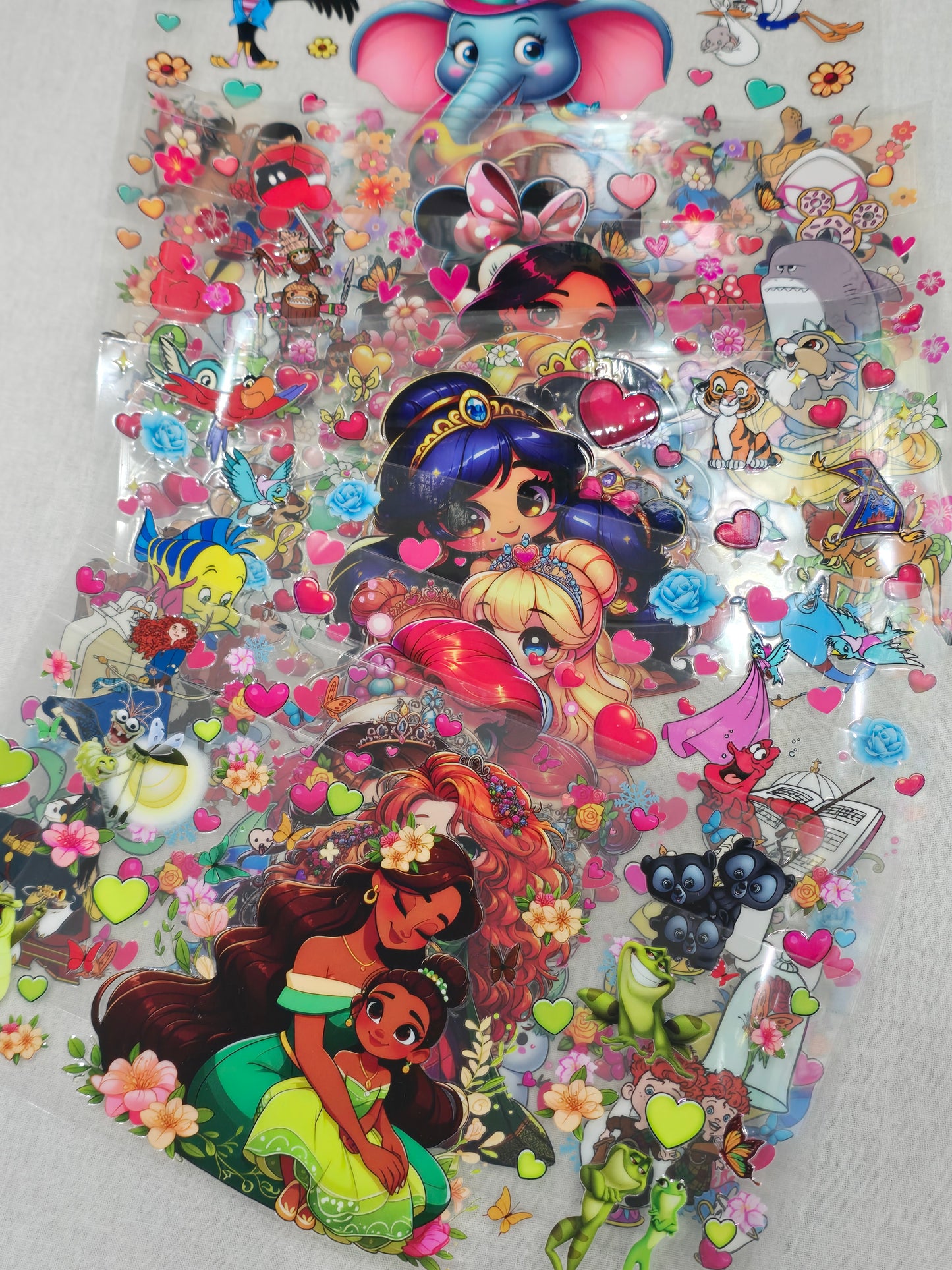 Princesses Mom and Daugther 15pcs UV DTF Wrap