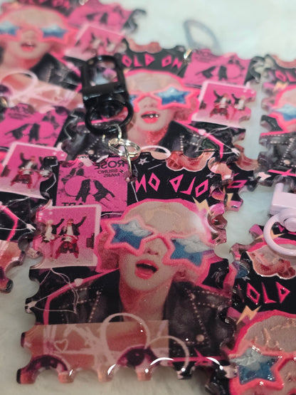 Rose of Black Pink Acrylic Keychain