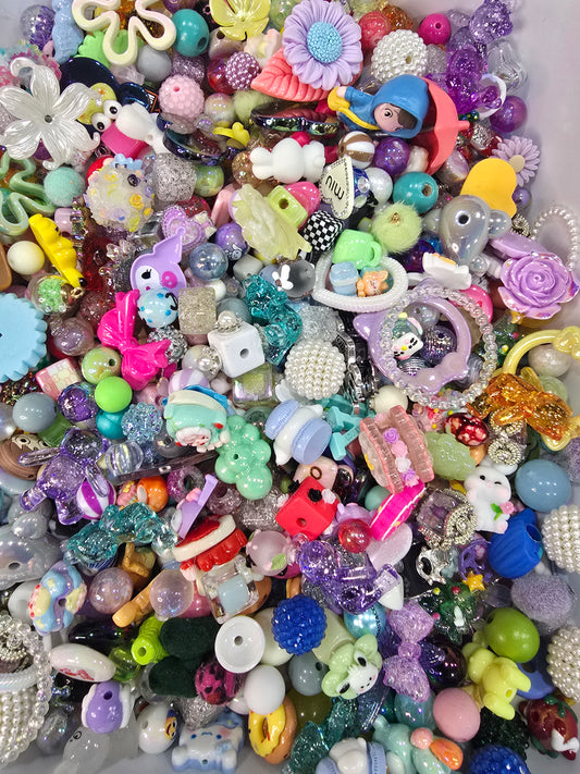 Bucket mix, charms, focals beads, acrylics and other stuff.