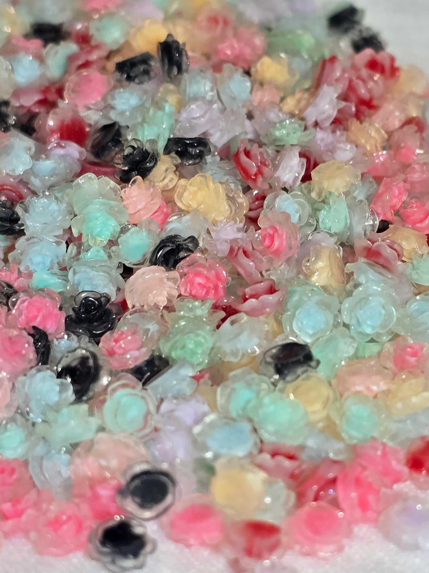 Glow in the dark flowers- Small Decorative Charms 10grams