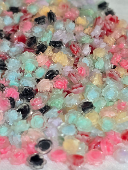Glow in the dark flowers- Small Decorative Charms 10grams