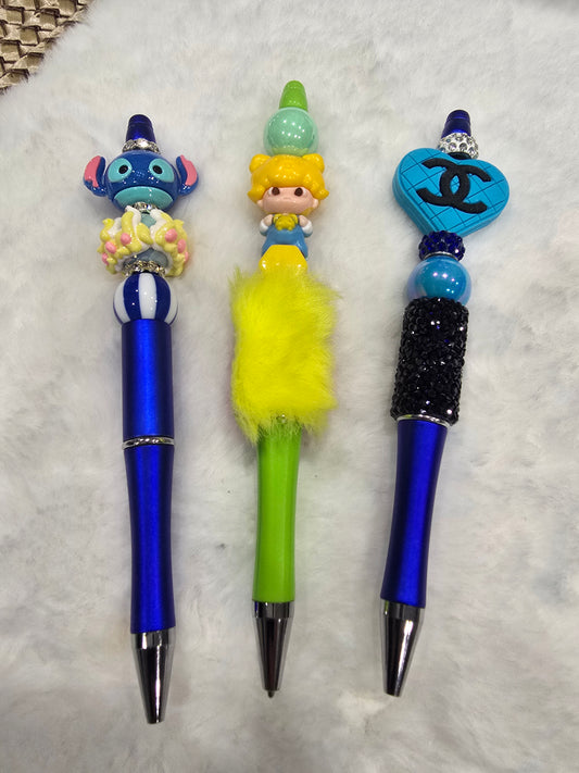 Beadable pen 3pcs mix bundle-Dimoo, Blue Alien and CC blue