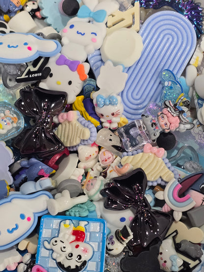 Blue/white/black  Mix Charms flat back
