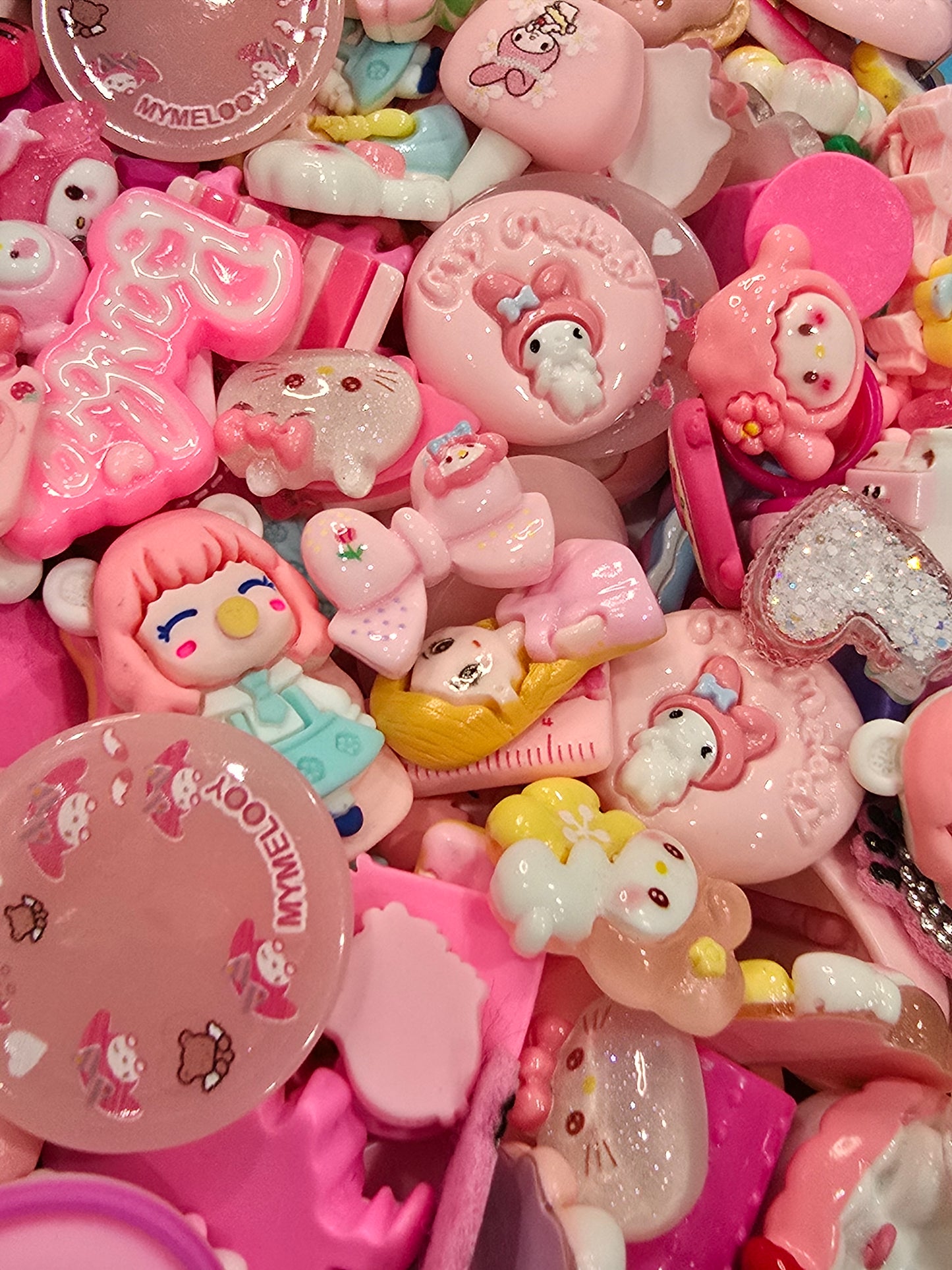 Pink Mix Charms flat back