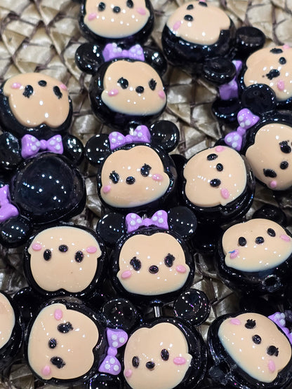 3D Purple bow  - 5pcs/pack