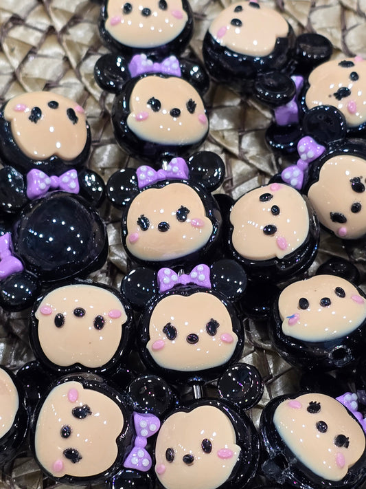 3D Purple bow  - 5pcs/pack