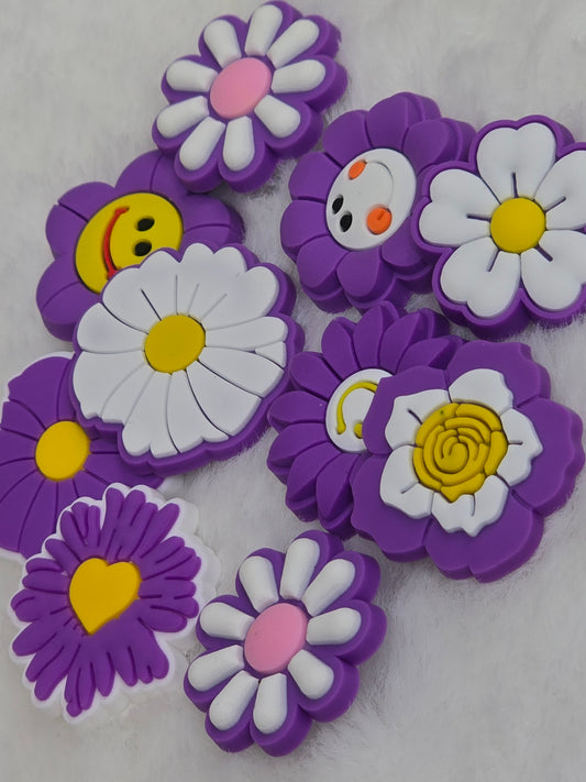 Croc Charms bundle- Purple Flowers- $7/10pcs
