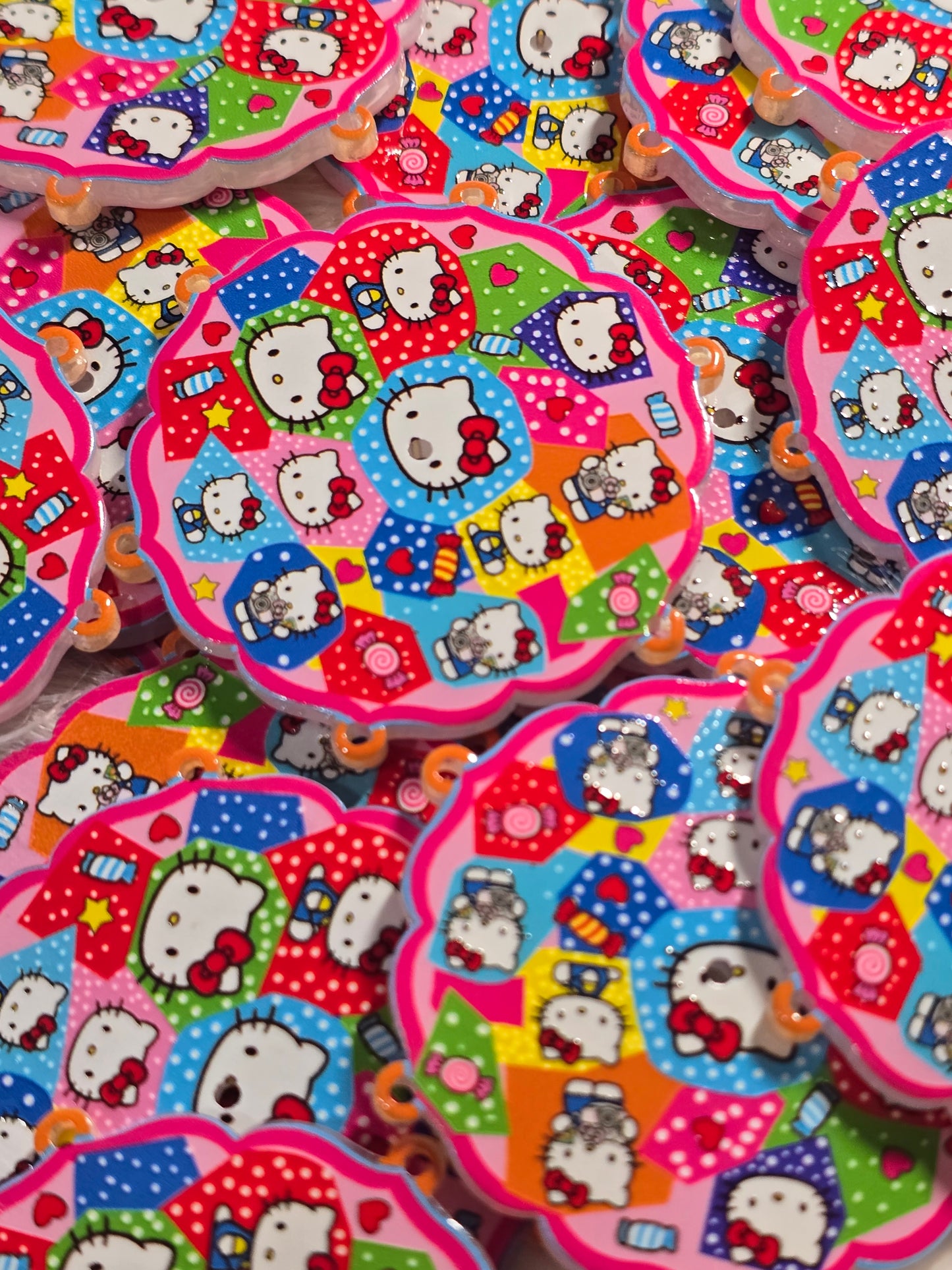 HK round plate focal beads with hook