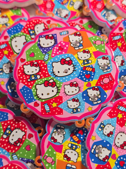 HK round plate focal beads with hook