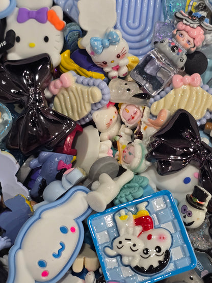 Blue/white/black  Mix Charms flat back