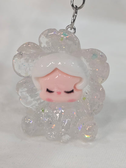 SP Flower White - 3D Charms Keychain