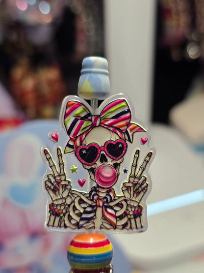 Acrylic Focal beads- cute skeleton girl