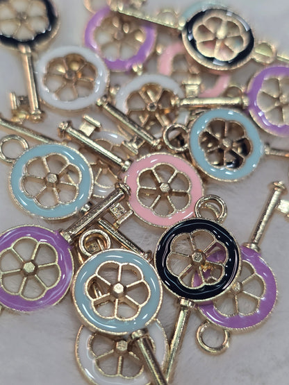 Key lock -Metal Charm Pendant