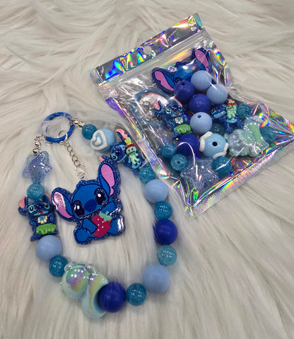 DIY Phone & Bag Keychain Kit – Blue Alien with acrylic
