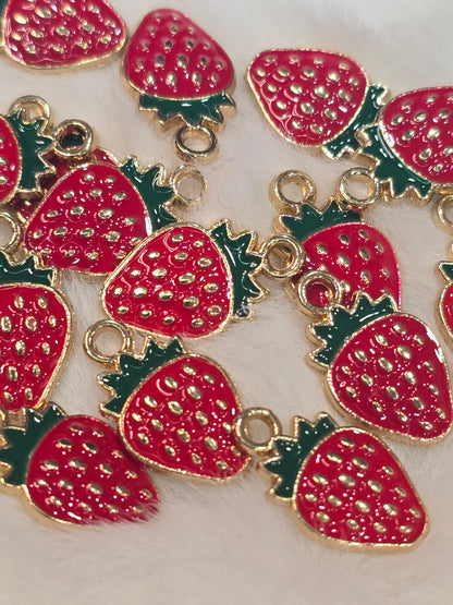 Strawberry -Metal Charm Pendant
