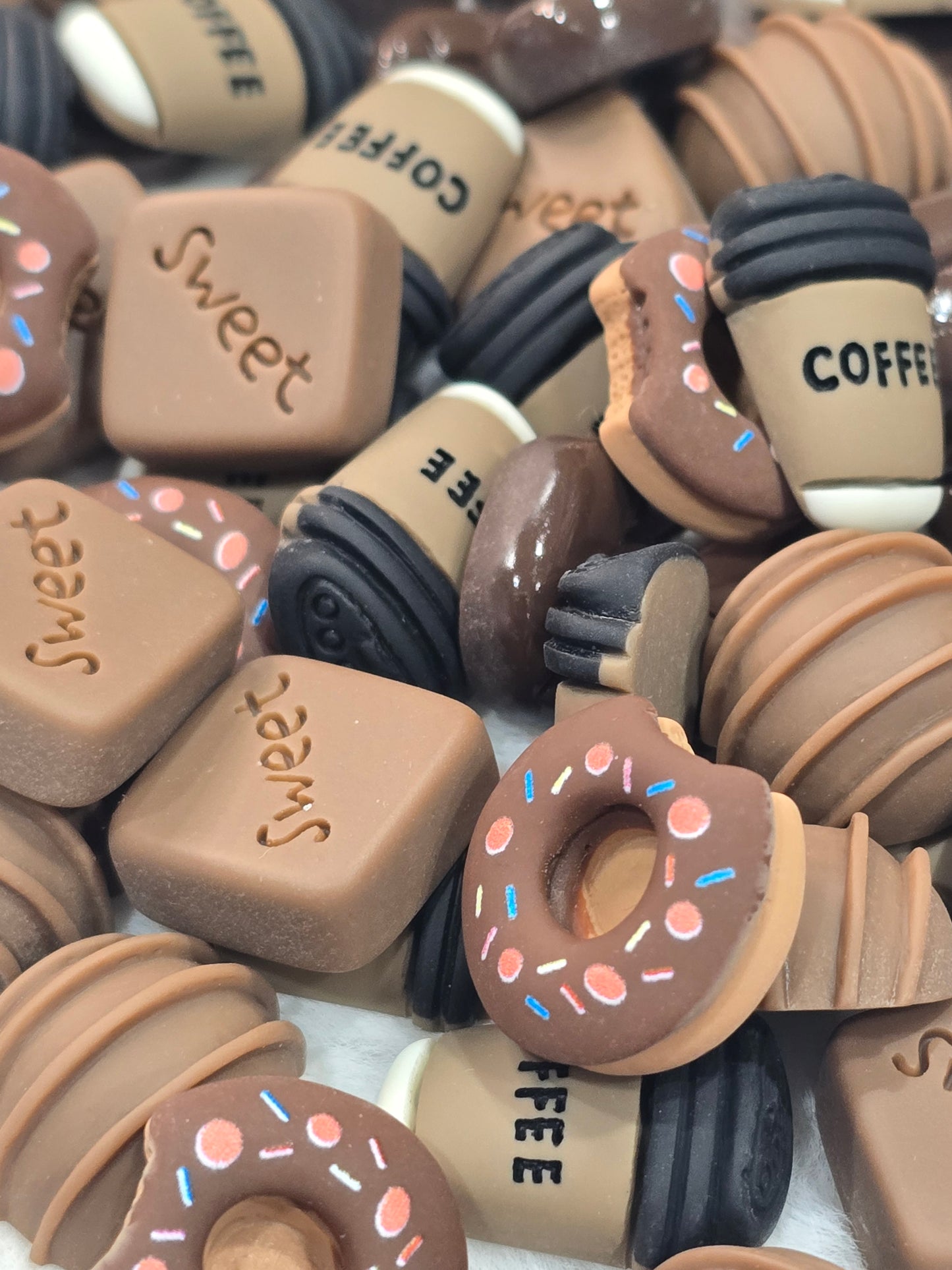 Coffee resin charms