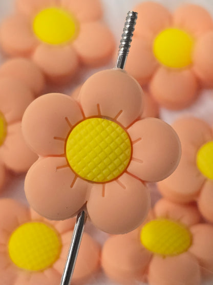 Focal Beads Light Orange and yellow flowers