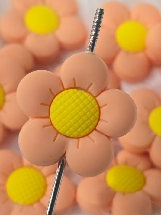 Focal Beads Light Orange and yellow flowers