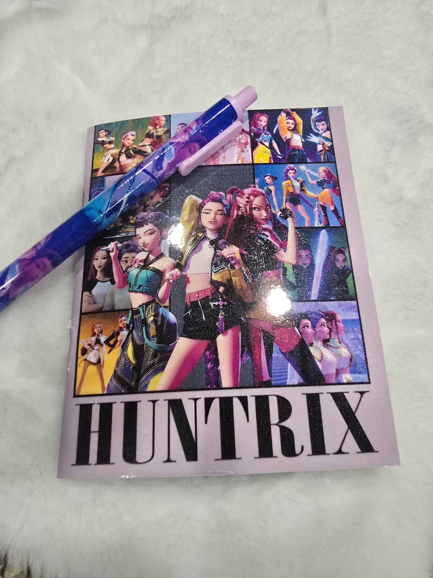 Handmade Kpop Huntrix Notebook and pen