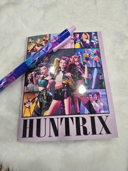 Handmade Kpop Huntrix Notebook and pen