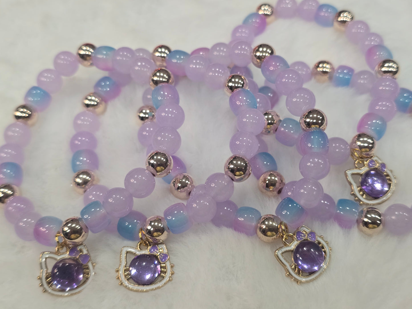 Glass beads HK head purple
