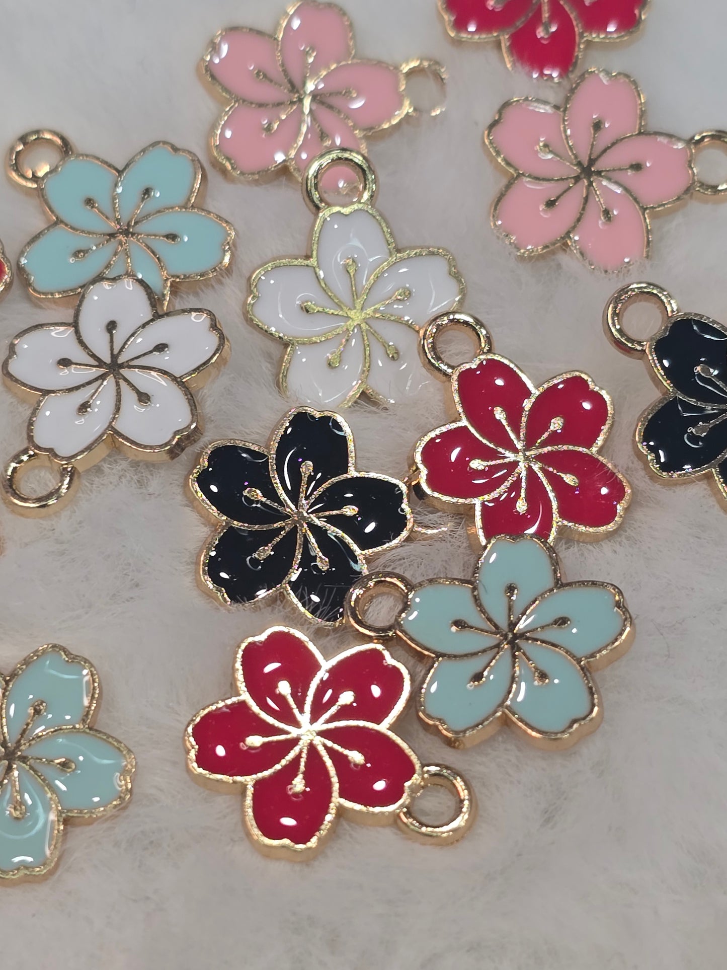 Floral  -Metal Charm Pendant