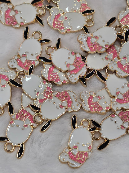 Pink Pochacco- Metal pendant charms