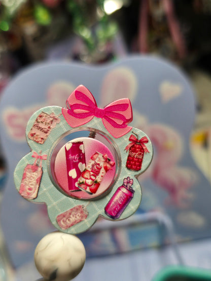 Acrylic Bow set Focal beads- Pink Cola