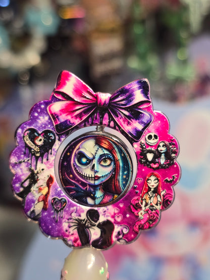 Acrylic bow set Focal- jack and sally halloween