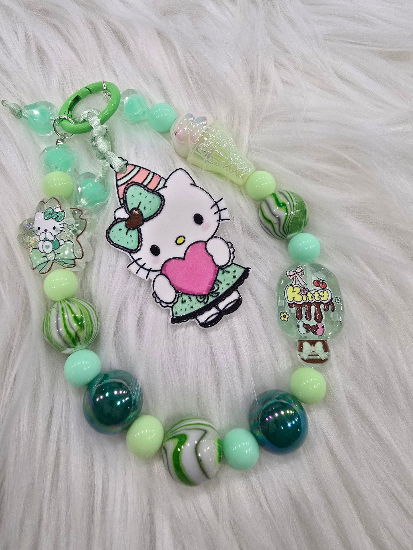 DIY Phone & Bag Keychain Kit - HK pink heart