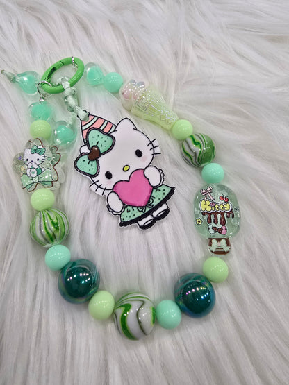 DIY Phone & Bag Keychain Kit - HK pink heart