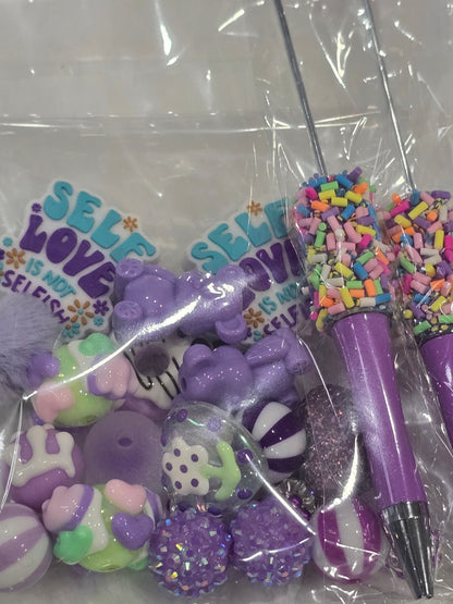 DIY Beadable pens Kit Purple