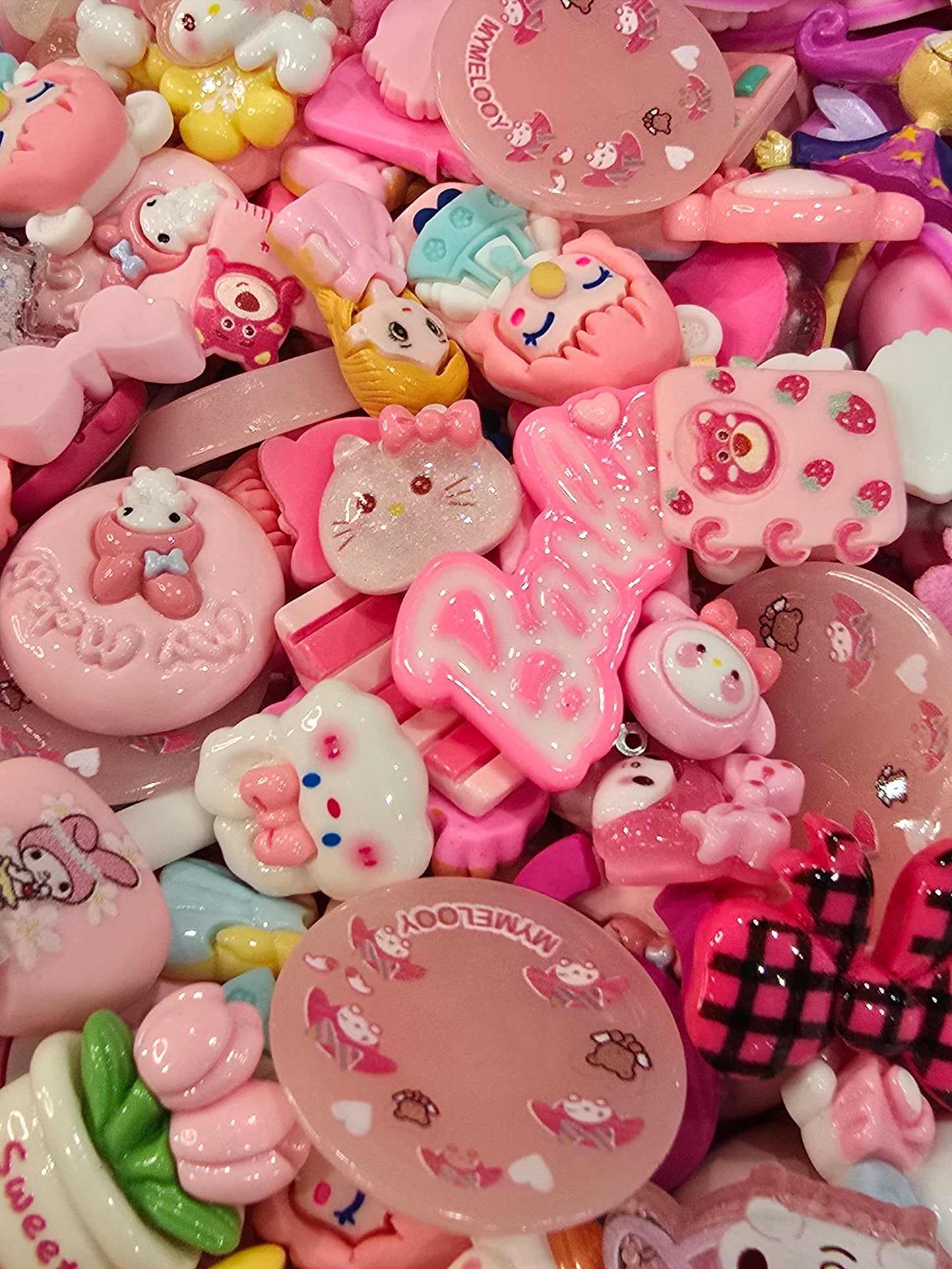 Pink Mix Charms flat back